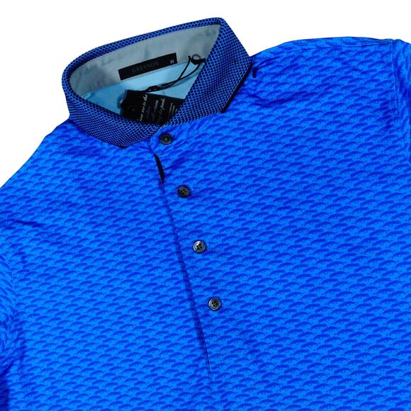 Greyson Jordan Grove XXIII Pather Nation Blue Print Golf Polo Shirt Mens M NWT - Picture 1 of 6